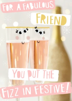 Pod Personalised Festive Fizz For Friends Christmas Card