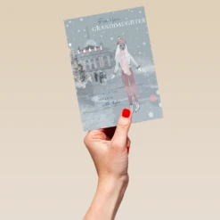 Pod Personalised Ice Skating Design Granddaughter Christmas Card 9 Pod Personalised Ice Skating Design Granddaughter Christmas Card -Pod Shop F3100059 hand L