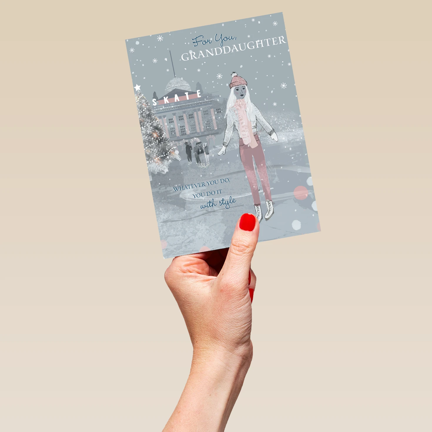 Pod Personalised Ice Skating Design Granddaughter Christmas Card 5 Pod Personalised Ice Skating Design Granddaughter Christmas Card - Image 5