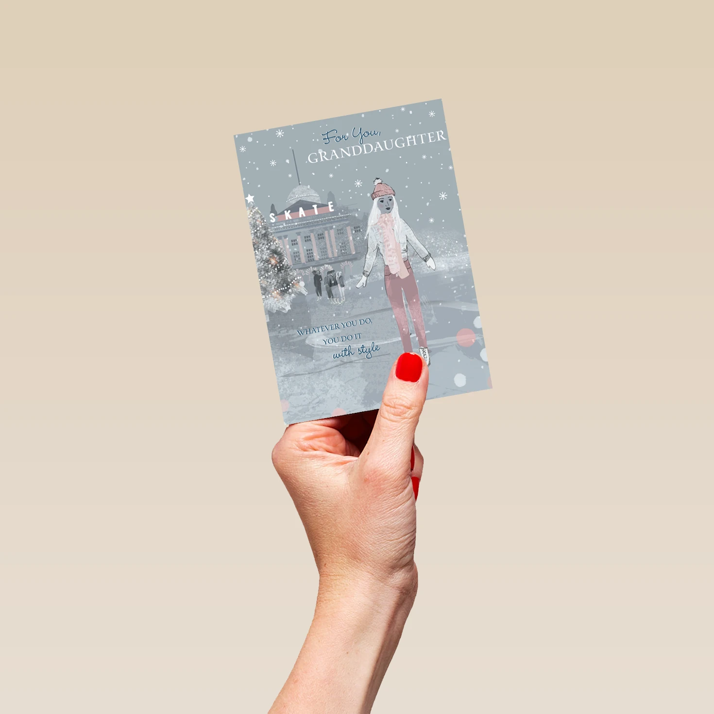 Pod Personalised Ice Skating Design Granddaughter Christmas Card 4 Pod Personalised Ice Skating Design Granddaughter Christmas Card - Image 4