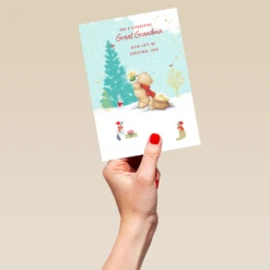 Pod Personalised Cute Great Grandma Forever Friends Christmas Card -Pod Shop F3100063 hand L