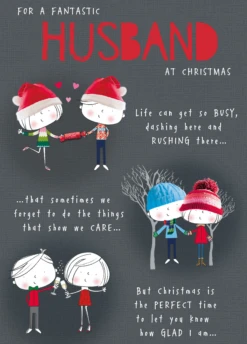 Pod Personalised To A Fantastic Husband Christmas Card