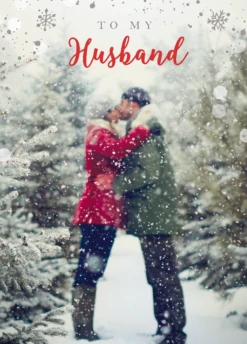 Pod Personalised Husband Kiss Christmas Card