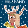 Pod Personalised Cute Reindeer Christmas Card For Husband