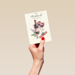 Pod Personalised Husband Wine Traditional Christmas Card -Pod Shop F3100083 hand S