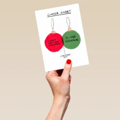 Pod Personalised Christmas Cheer And Baubles Card 9 Pod Personalised Christmas Cheer And Baubles Card -Pod Shop F3100087 hand L