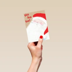 Pod Personalised Cute Ho Ho Ho Santa Christmas Card -Pod Shop F3100091 hand S