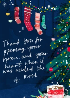 Pod Personalised Thank You Christmas Stocking Card