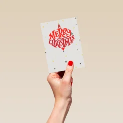 Pod Personalised Traditional Christmas Bauble Card -Pod Shop F3100116 hand S