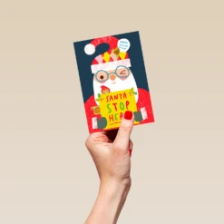 Pod Personalised Cute Santa Stop Christmas Card -Pod Shop F3100119 hand S