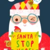 Pod Personalised Cute Santa Stop Christmas Card