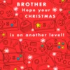 Pod Personalised Brother Video Game Lights Christmas Card