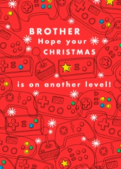 Pod Personalised Brother Video Game Lights Christmas Card