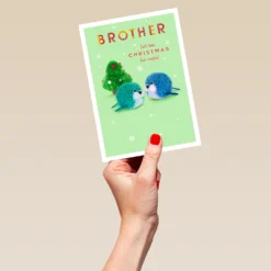 Pod Personalised Seal Christmas Card For Brother -Pod Shop F3100122 hand L