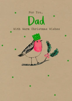 Pod Personalised Robin Christmas Card For Dad