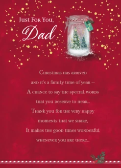 Pod Personalised Dad Poem Christmas Card