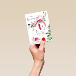 Pod Personalised For Daughter Presents In Stockings Christmas Card 8 Pod Personalised For Daughter Presents In Stockings Christmas Card -Pod Shop F3100128 hand S