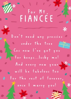 Pod Personalised Heartfelt Poem Christmas Card For Fiancée