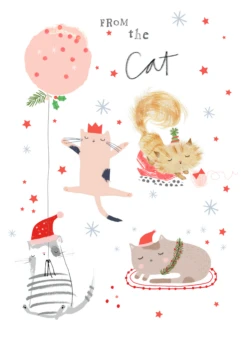 Pod Personalised Cat Celebration Christmas Card