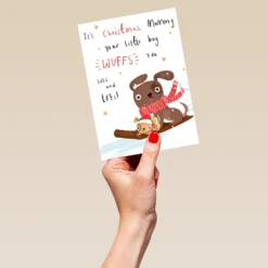 Pod Personalised Mummy's Little Boy Christmas Card -Pod Shop F3100138 hand L