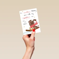 Pod Personalised Mummy's Little Boy Christmas Card -Pod Shop F3100138 hand S