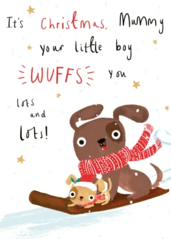 Pod Personalised Mummy's Little Boy Christmas Card