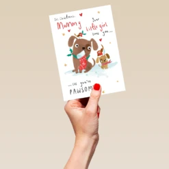 Pod Personalised Mummy's Little Girl Christmas Card 9 Pod Personalised Mummy's Little Girl Christmas Card -Pod Shop F3100139 hand L