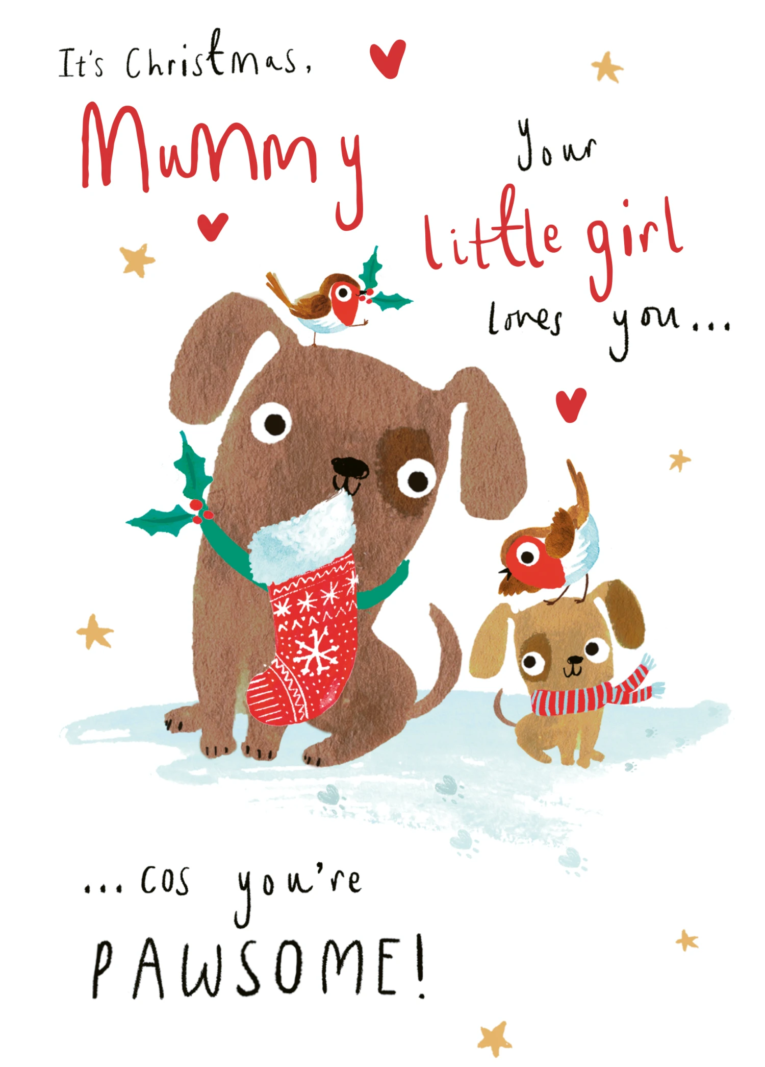 Pod Personalised Mummy's Little Girl Christmas Card 1 Pod Personalised Mummy's Little Girl Christmas Card