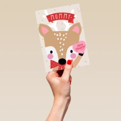 Pod Personalised Mummy Reindeer Christmas Card 9 Pod Personalised Mummy Reindeer Christmas Card -Pod Shop F3100141 hand L