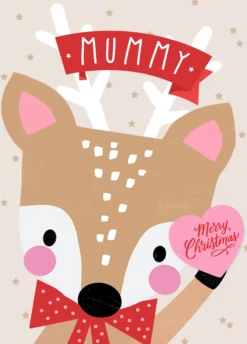 Pod Personalised Mummy Reindeer Christmas Card