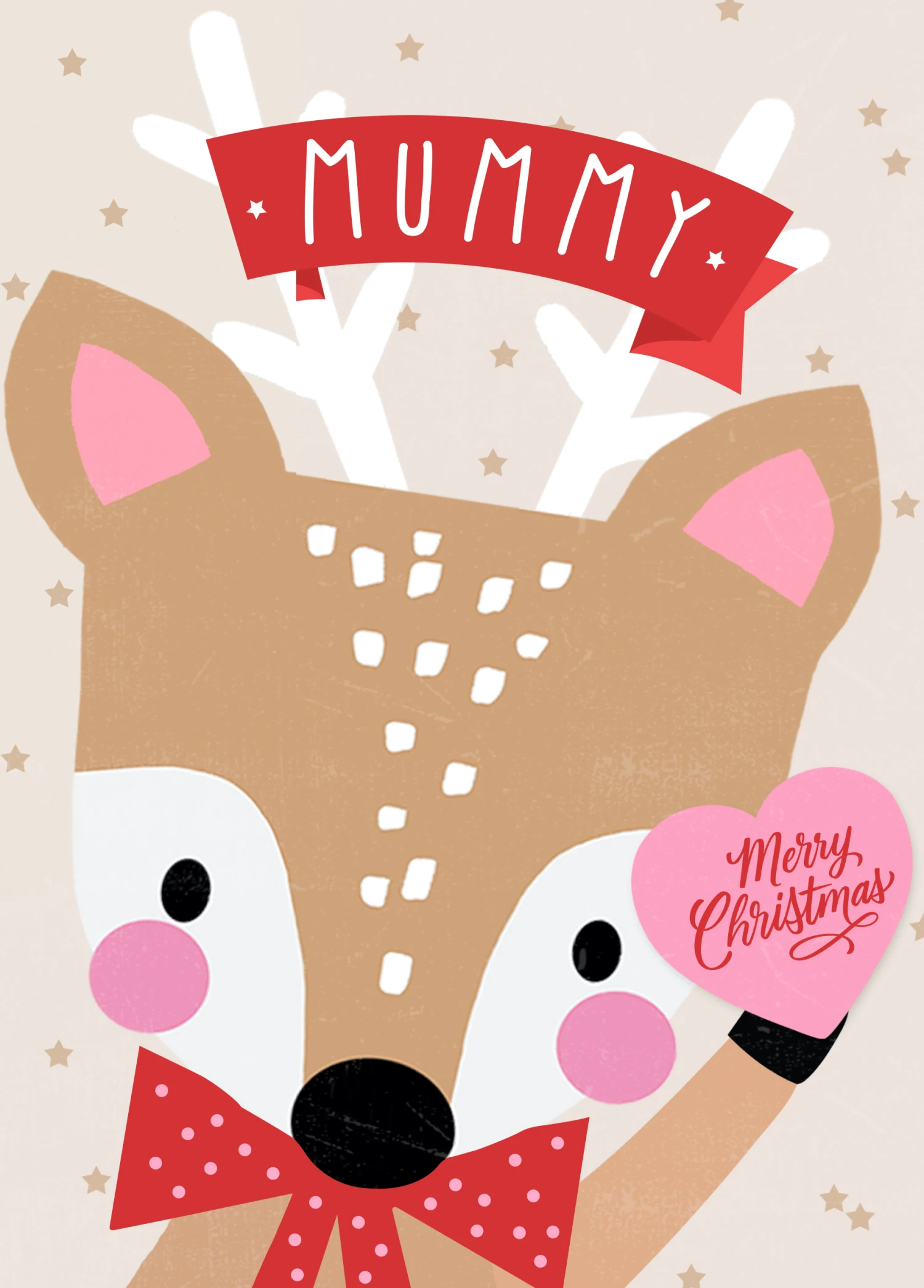 Pod Personalised Mummy Reindeer Christmas Card 1 Pod Personalised Mummy Reindeer Christmas Card