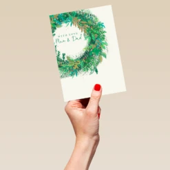 Pod Personalised Mum And Dad With Love Christmas Card -Pod Shop F3100144 hand L