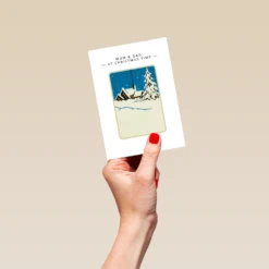 Pod Personalised Mum & Dad Snow House Christmas Card -Pod Shop F3100148 hand S