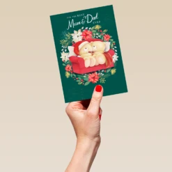 Pod Personalised Mum & Dad Forever Friends Christmas Card -Pod Shop F3100150 hand L