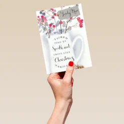 Pod Personalised Festive Foliage Christmas Card For Mum -Pod Shop F3100153 hand L