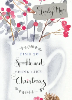 Pod Personalised Festive Foliage Christmas Card For Mum