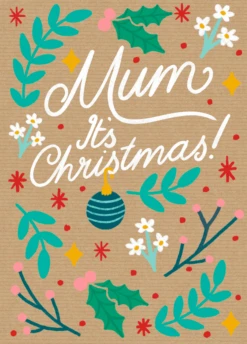 Pod Personalised Winter Christmas Card For Mum