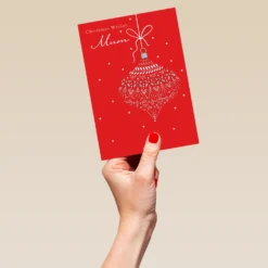 Pod Personalised Bauble Christmas Card For Mum -Pod Shop F3100158 hand L