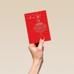 Pod Personalised Bauble Christmas Card For Mum -Pod Shop F3100158 hand S