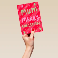 Pod Personalised Merry Christmas Mum Card -Pod Shop F3100161 hand L