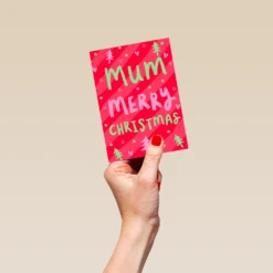 Pod Personalised Merry Christmas Mum Card -Pod Shop F3100161 hand S