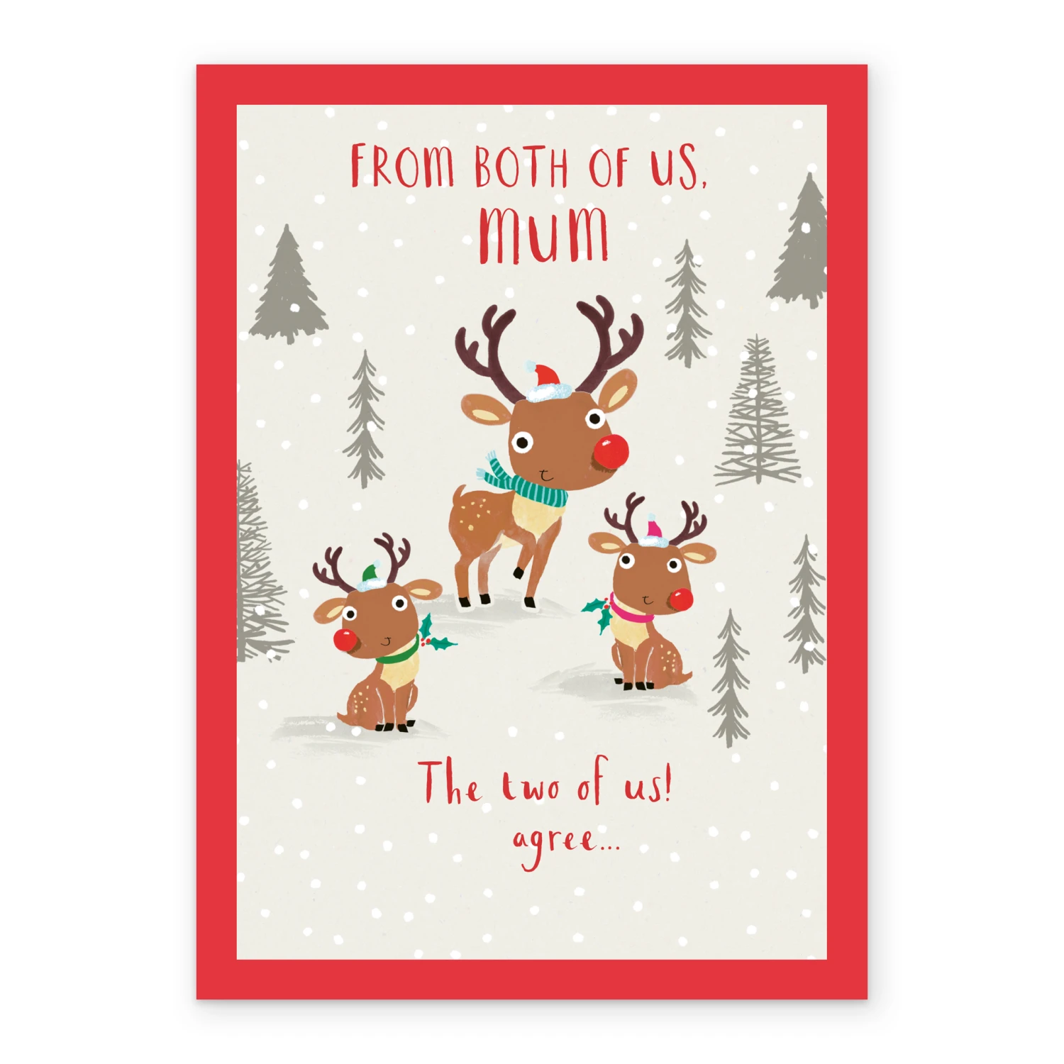 Pod Personalised Mum From Both Of Us Reindeer Christmas Card 2 Pod Personalised Mum From Both Of Us Reindeer Christmas Card - Image 2
