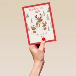 Pod Personalised Mum From Both Of Us Reindeer Christmas Card 9 Pod Personalised Mum From Both Of Us Reindeer Christmas Card -Pod Shop F3100163 hand L