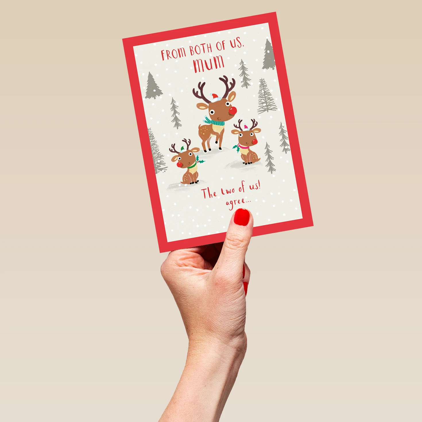 Pod Personalised Mum From Both Of Us Reindeer Christmas Card 5 Pod Personalised Mum From Both Of Us Reindeer Christmas Card - Image 5