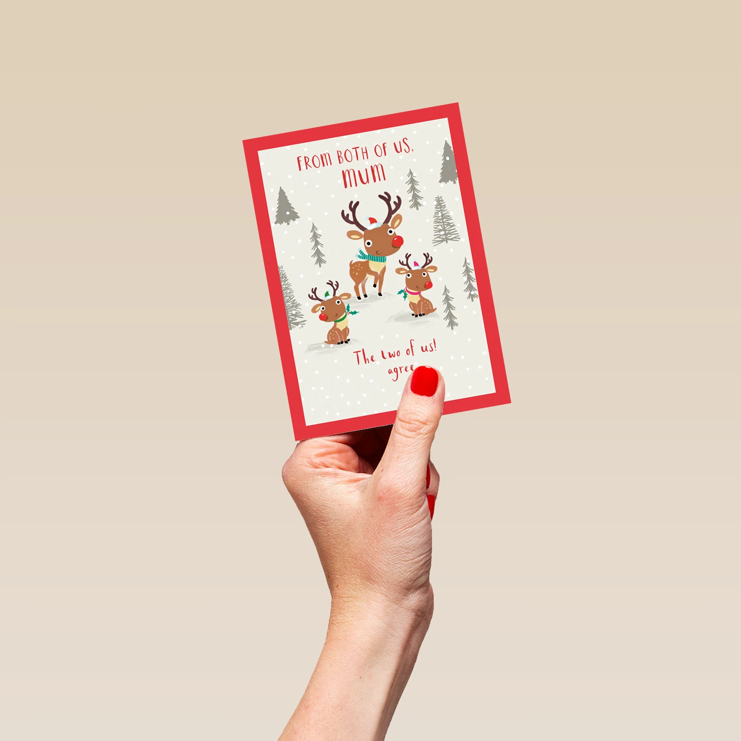 Pod Personalised Mum From Both Of Us Reindeer Christmas Card 4 Pod Personalised Mum From Both Of Us Reindeer Christmas Card - Image 4
