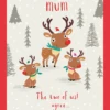 Pod Personalised Mum From Both Of Us Reindeer Christmas Card
