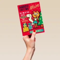 Pod Personalised Cat List For Mum Christmas Card -Pod Shop F3100164 hand L