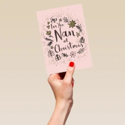 Pod Personalised Festive Nan Christmas Card -Pod Shop F3100167 hand L