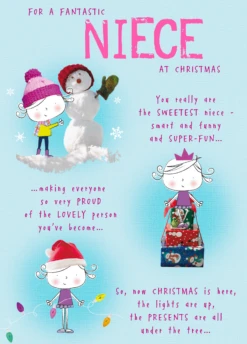 Pod Personalised Niece Poem Christmas Card