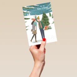 Pod Personalised One I Love Mistletoe Kiss Christmas Card -Pod Shop F3100184 hand L